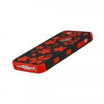 Wholesale iPhone 5 5S Flower Hard Hybrid Case (Black-Red)